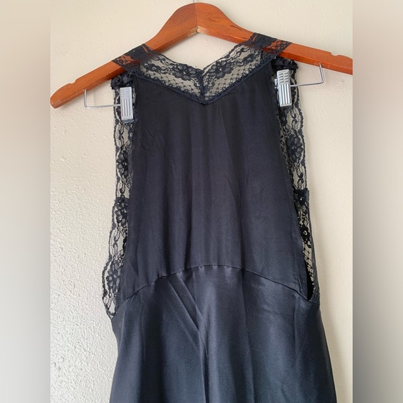 ❌SOLD❌Nasty Gal Black Satin Trim Lace Slip Dress Size Small - Picture 8 of 13